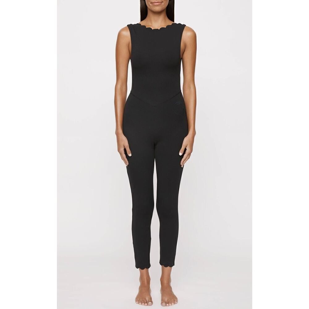 MARYSIA Maria Long Leg Midnight black navy scallop hem jumpsuit XS $419